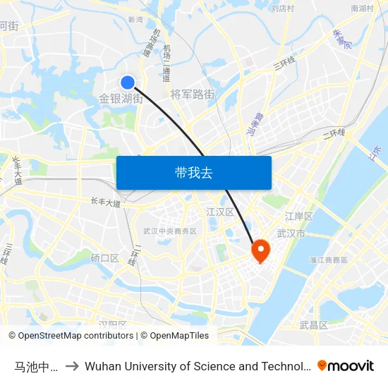 马池中路 to Wuhan University of Science and Technology map