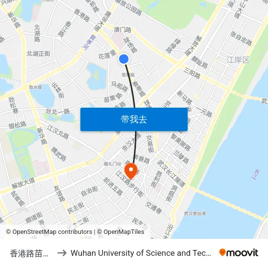 香港路苗栗路 to Wuhan University of Science and Technology map