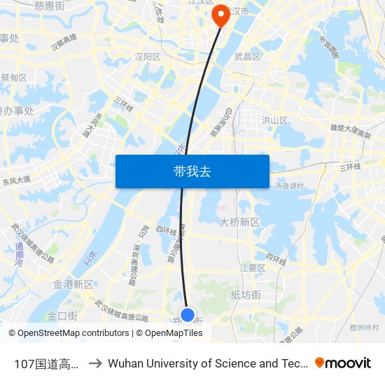 107国道高吴汪 to Wuhan University of Science and Technology map