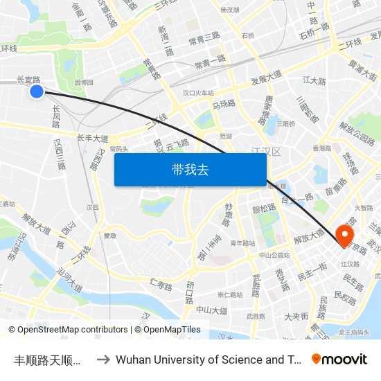 丰顺路天顺园小区 to Wuhan University of Science and Technology map