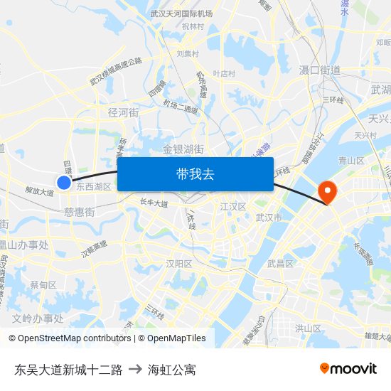 东吴大道新城十二路 to 海虹公寓 map