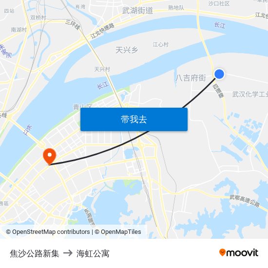 焦沙公路新集 to 海虹公寓 map