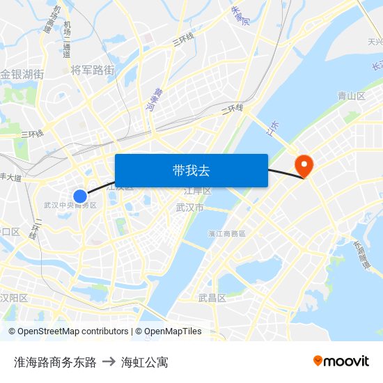 淮海路商务东路 to 海虹公寓 map