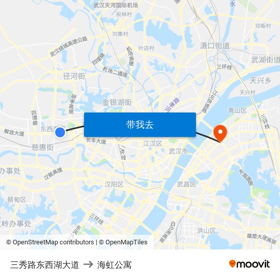 三秀路东西湖大道 to 海虹公寓 map