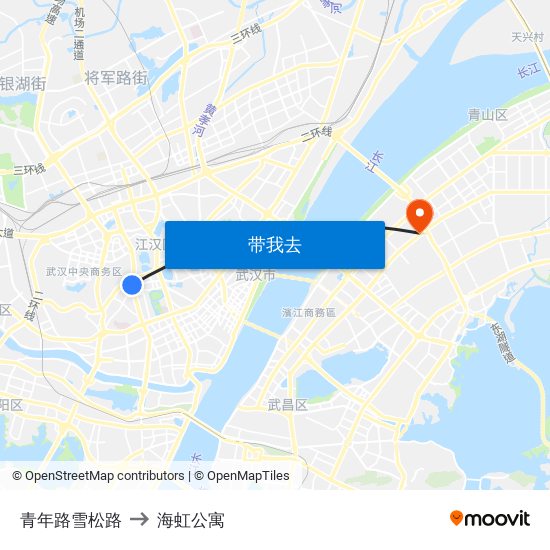 青年路雪松路 to 海虹公寓 map