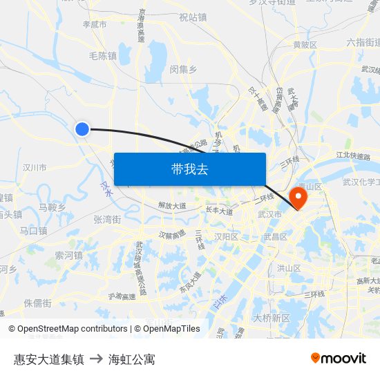 惠安大道集镇 to 海虹公寓 map