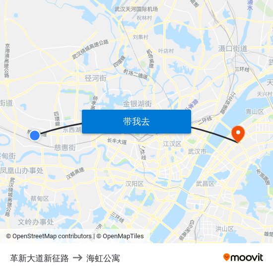 革新大道新征路 to 海虹公寓 map