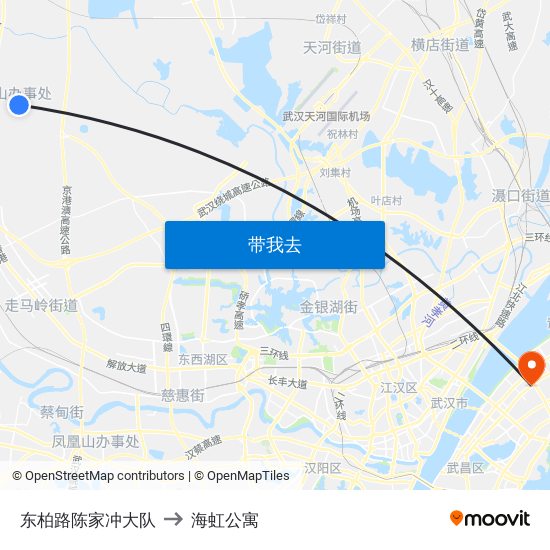 东柏路陈家冲大队 to 海虹公寓 map