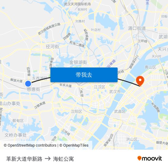 革新大道华新路 to 海虹公寓 map