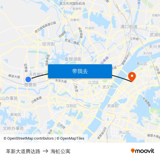 革新大道腾达路 to 海虹公寓 map