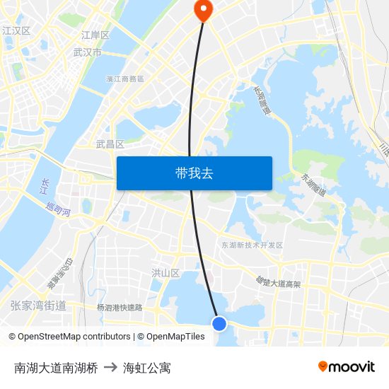 南湖大道南湖桥 to 海虹公寓 map