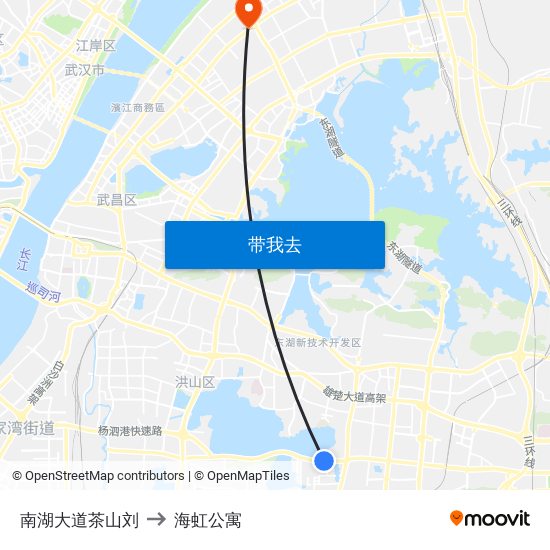 南湖大道茶山刘 to 海虹公寓 map