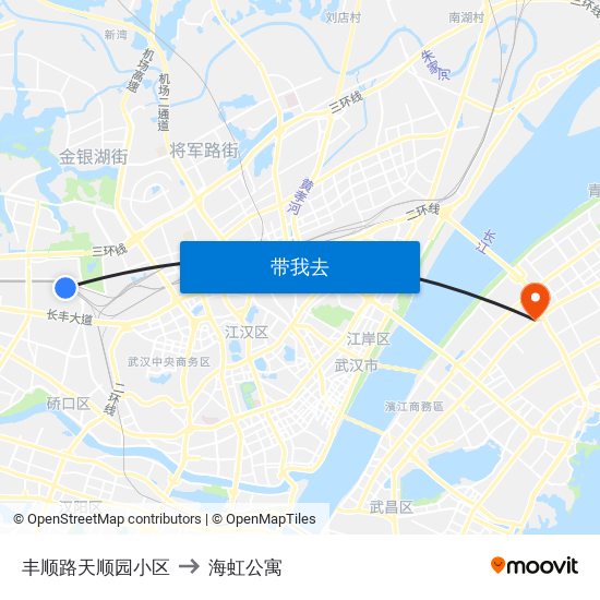 丰顺路天顺园小区 to 海虹公寓 map