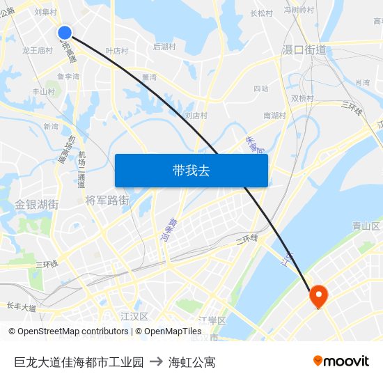 巨龙大道佳海都市工业园 to 海虹公寓 map