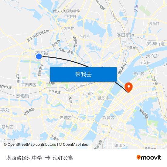 塔西路径河中学 to 海虹公寓 map