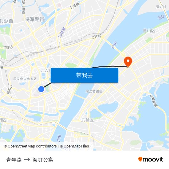 青年路 to 海虹公寓 map