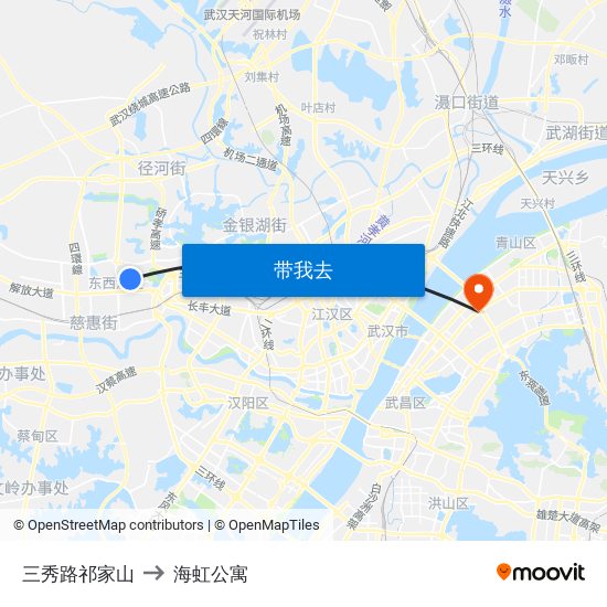 三秀路祁家山 to 海虹公寓 map