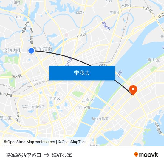 将军路姑李路口 to 海虹公寓 map