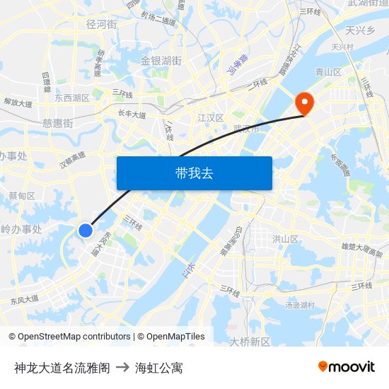 神龙大道名流雅阁 to 海虹公寓 map