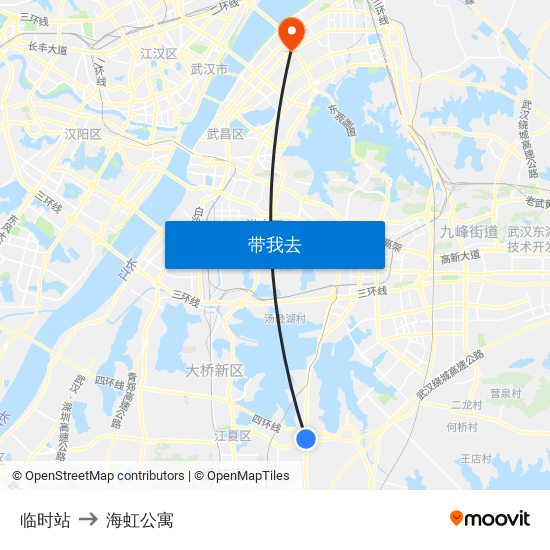 临时站 to 海虹公寓 map