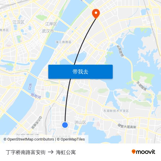 丁字桥南路富安街 to 海虹公寓 map