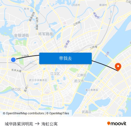 城华路紫润明苑 to 海虹公寓 map