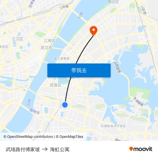 武珞路付傅家坡 to 海虹公寓 map