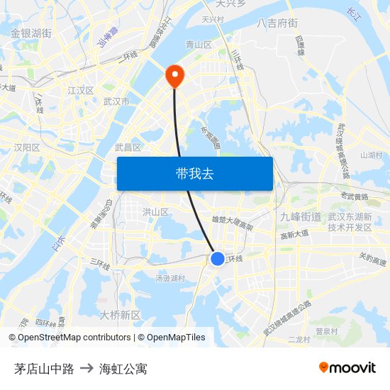 茅店山中路 to 海虹公寓 map