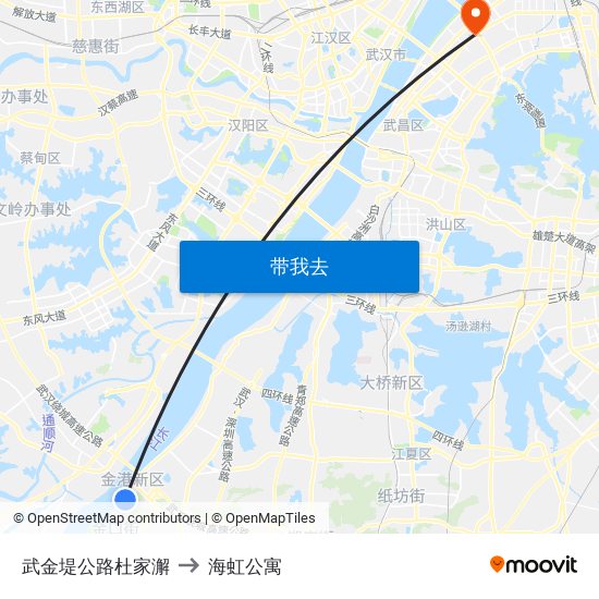 武金堤公路杜家澥 to 海虹公寓 map