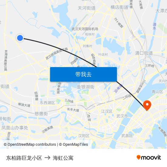 东柏路巨龙小区 to 海虹公寓 map