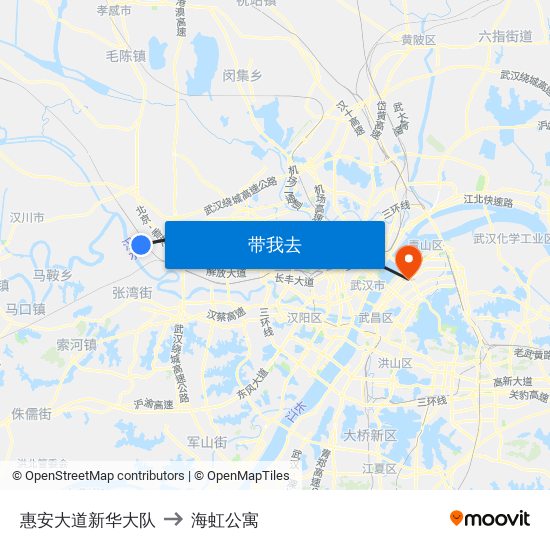 惠安大道新华大队 to 海虹公寓 map