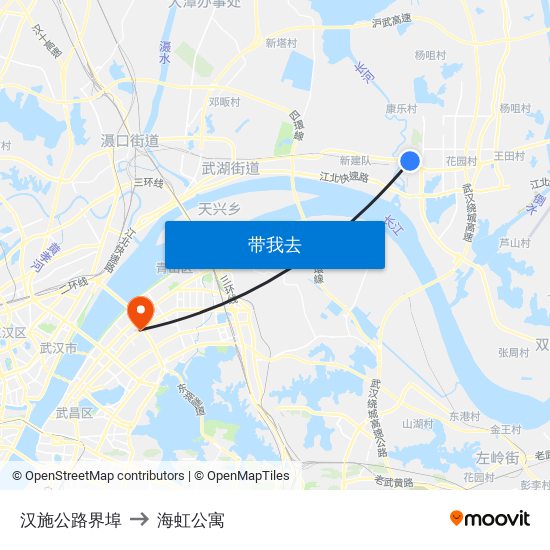 汉施公路界埠 to 海虹公寓 map
