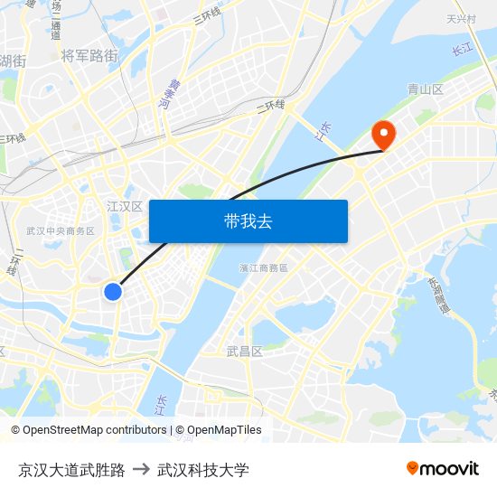 京汉大道武胜路 to 武汉科技大学 map