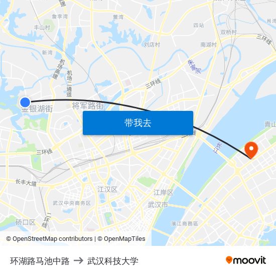 环湖路马池中路 to 武汉科技大学 map