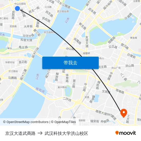 京汉大道武商路 to 武汉科技大学洪山校区 map