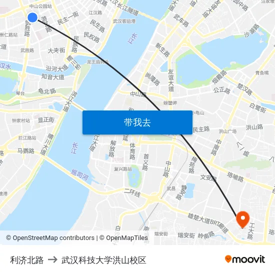 利济北路 to 武汉科技大学洪山校区 map