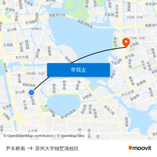 尹丰桥南 to 苏州大学独墅湖校区 map