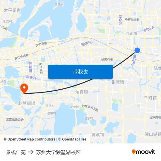 景枫佳苑 to 苏州大学独墅湖校区 map