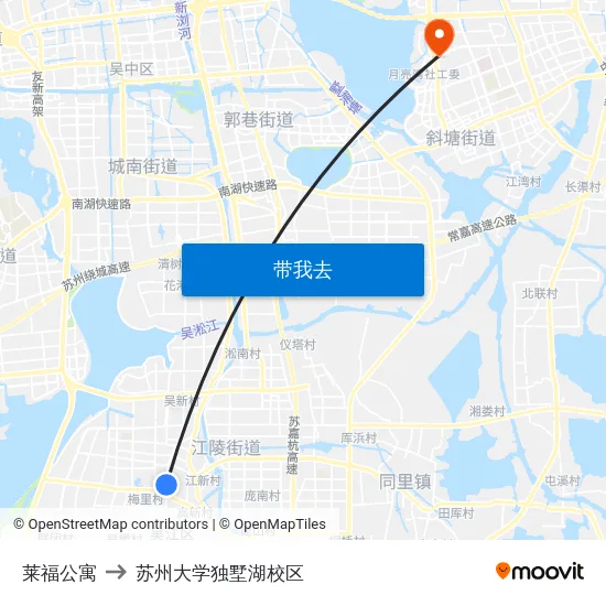 莱福公寓 to 苏州大学独墅湖校区 map