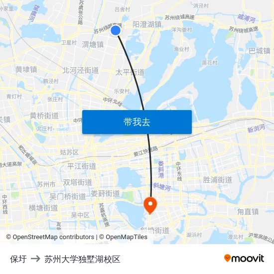 保圩 to 苏州大学独墅湖校区 map