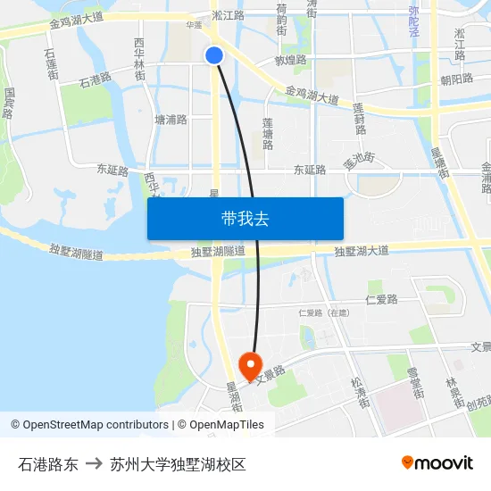 石港路东 to 苏州大学独墅湖校区 map