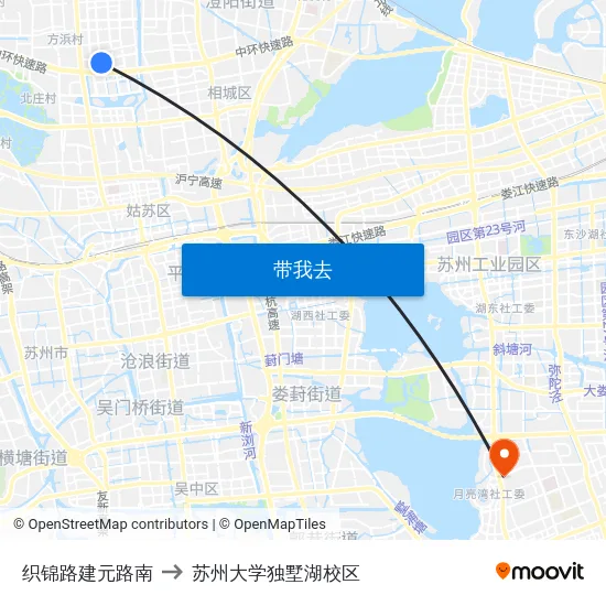 织锦路建元路南 to 苏州大学独墅湖校区 map