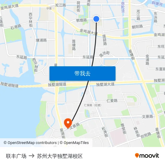 联丰广场 to 苏州大学独墅湖校区 map
