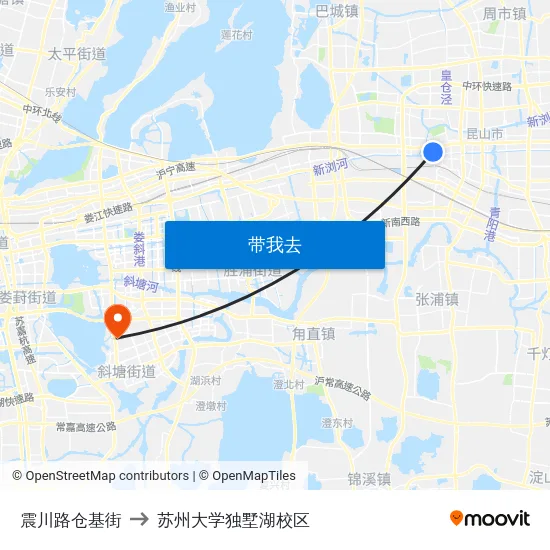 震川路仓基街 to 苏州大学独墅湖校区 map