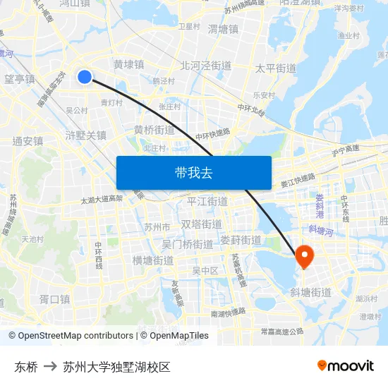 东桥 to 苏州大学独墅湖校区 map