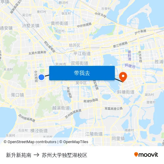 新升新苑南 to 苏州大学独墅湖校区 map