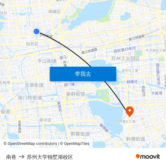 南巷 to 苏州大学独墅湖校区 map