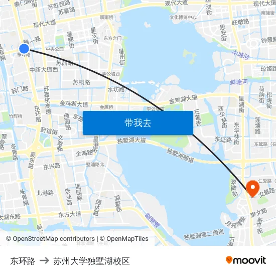 东环路 to 苏州大学独墅湖校区 map