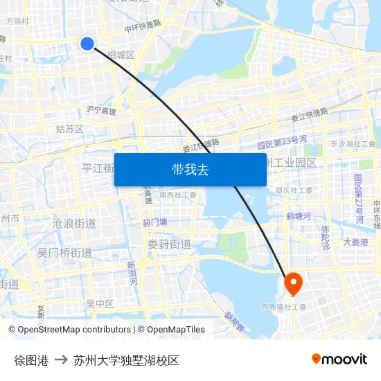 徐图港 to 苏州大学独墅湖校区 map