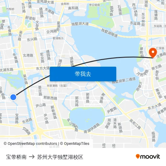 宝带桥南 to 苏州大学独墅湖校区 map